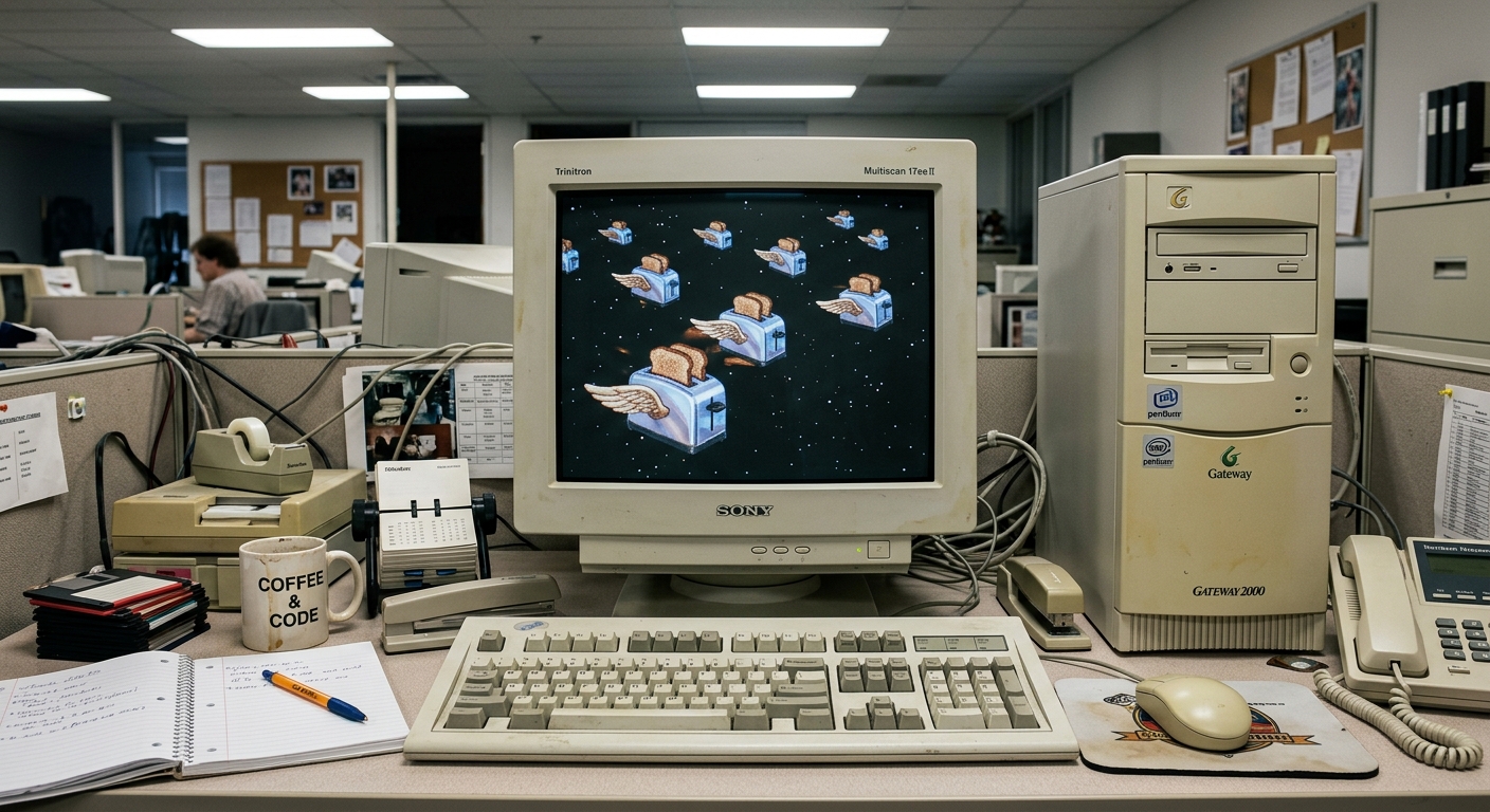 When screensavers protected CRTs (and Flying Toasters took over the office)