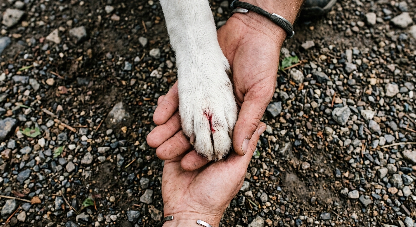 What to do when your dog cuts a paw halfway up a hill